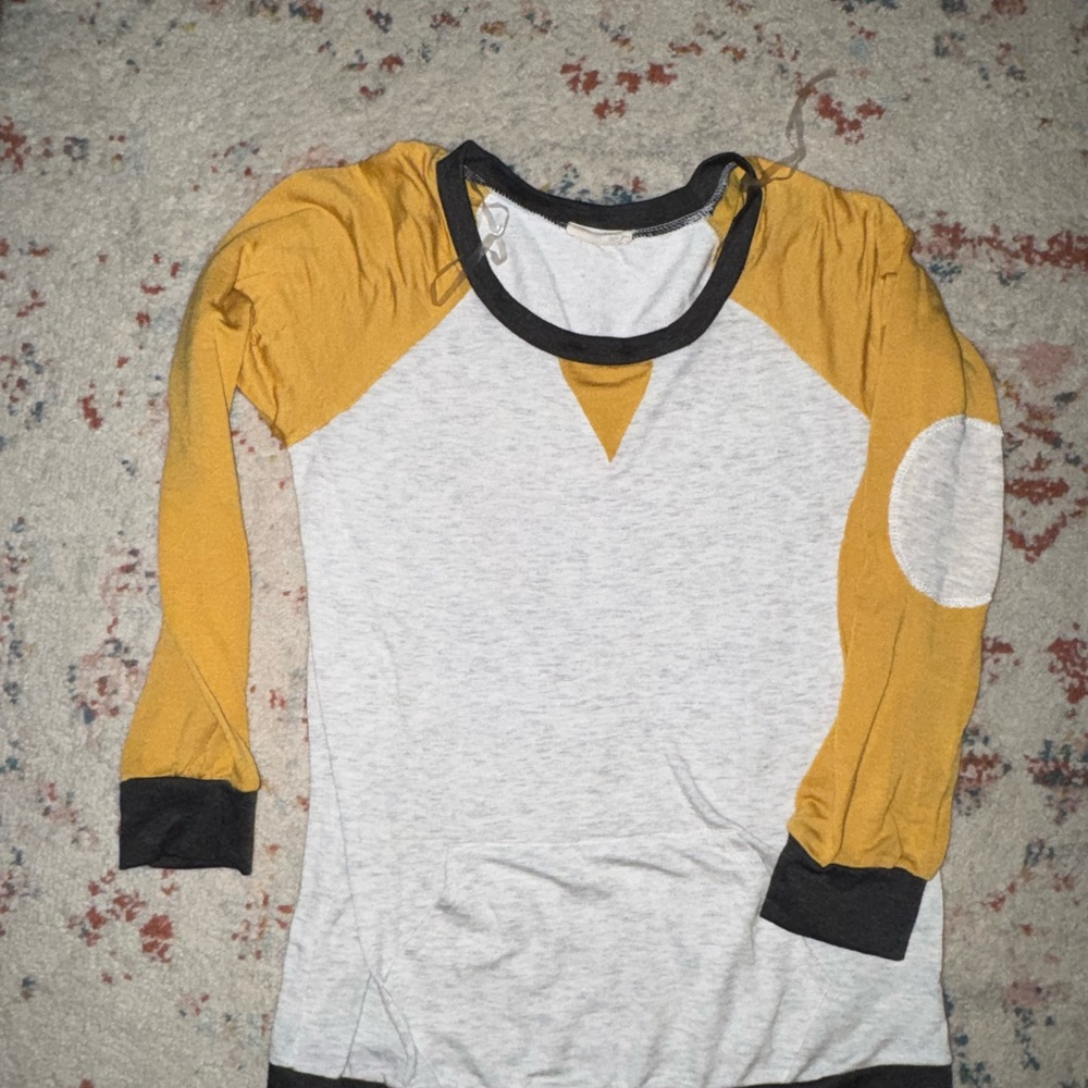 Twenty Second Mustard and Black Long Sleeve Top